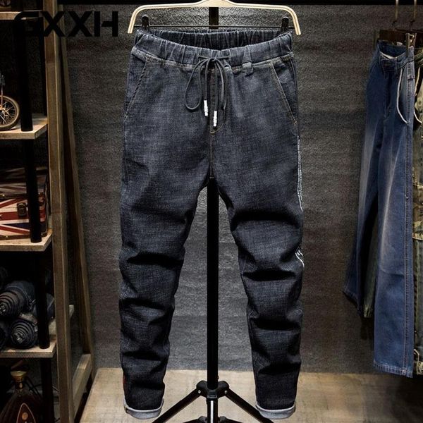 Herren Jeans Stretch Denim Hose Große Große Größe 5XL 6XL 7XL Schwarzer Mann Plus 44 46 48 Haremshose Herbst Elastisch Blau2796