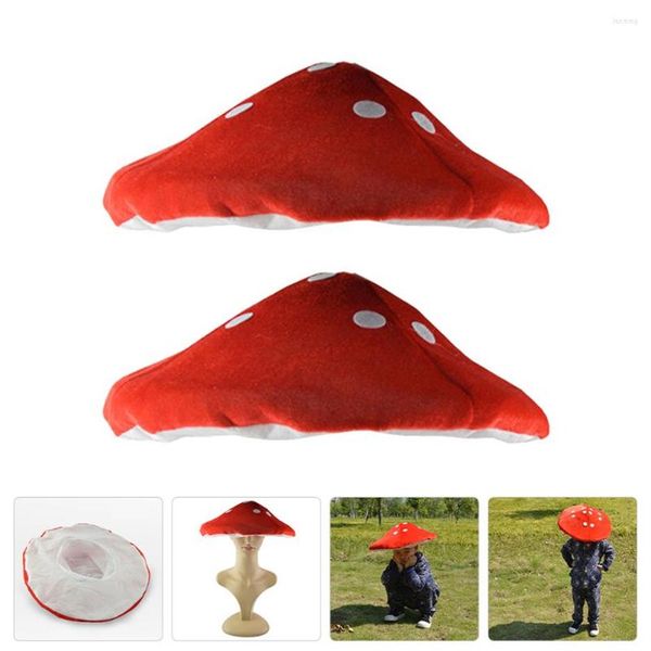 Decorazione per feste 2 pezzi Decor Cappelli a fungo Costume da cartone animato Cappello per bambini For197m