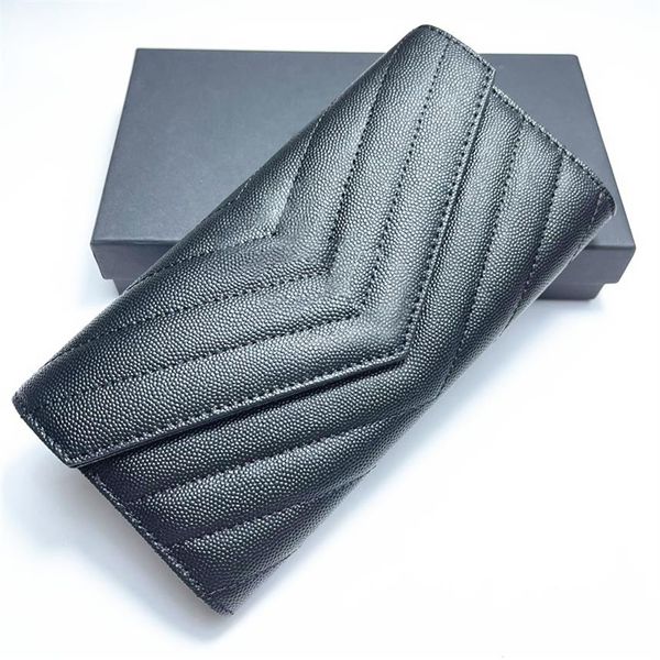 Luxus echtes Leder Schaffell Geldbörsen Designer Damen Kartenhalter Geldbörsen Einzel Münzhalter Kaviar Damen Schlüssel Wallet248U