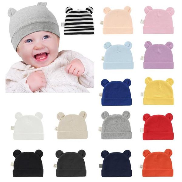 Berretti Cappelli Cappello da bambino con orecchie da orso Cotone Inverno Caldo Accessori nati Ragazzi e ragazze Berretto da bambino Berretto da neonato carino per bambini233L