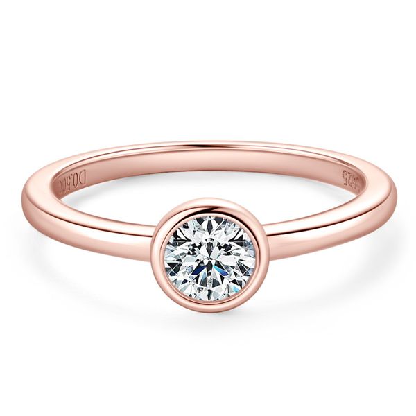 Moissaniti in argento sterling 925 di alta qualità Anello a bolle in oro rosa Anello nuziale con diamanti Mosan per regalo di gioielli hiphop da donna