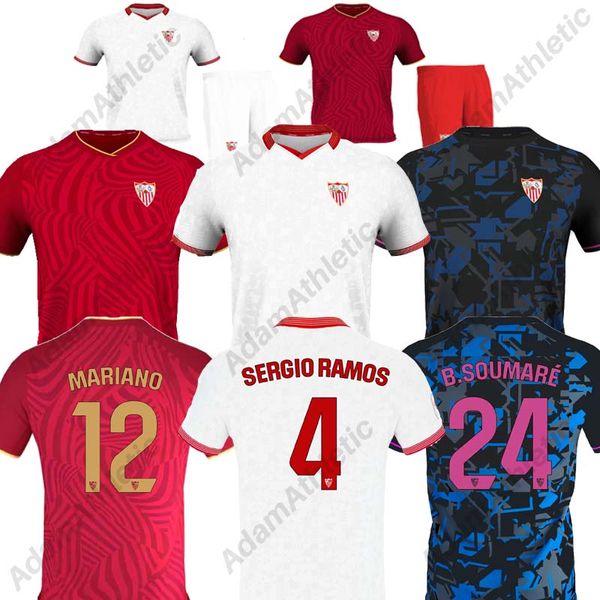 Футболка SERGIO RAMOS 2023 2024 I.RAKITIC B.SOUMARE MARIANO Seville, футболка J.NAVAS SUSO ACUNA, детская комплект 23/24