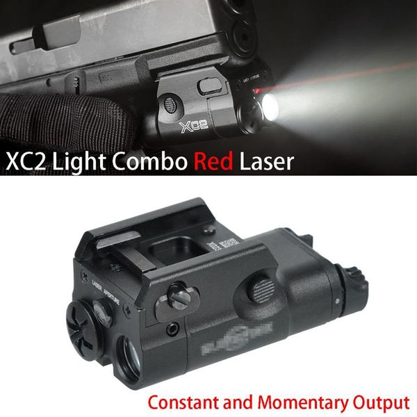 Lanterna compacta tática XC2 com laser de ponto vermelho LED MINI luz branca 200 lúmens Lanterna208A