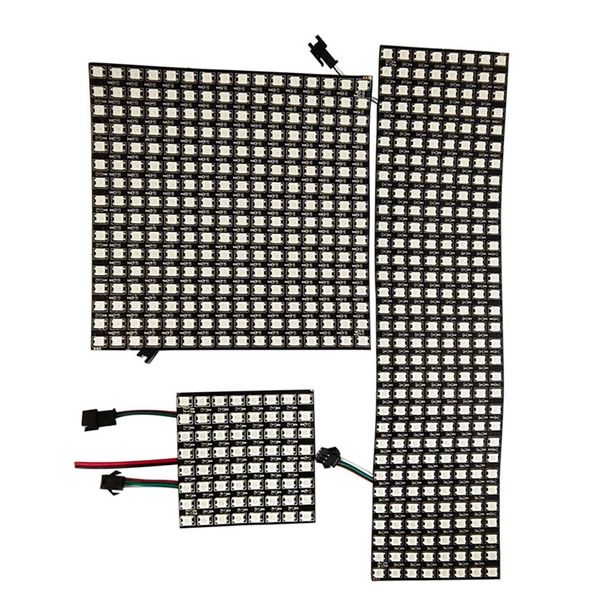 Ws2812b rgb 5050 smd módulos flexíveis 8x8 16x16 8x32 pixel painel matriz tela ws2812 ic módulo led individualmente endereçável dc5v293u