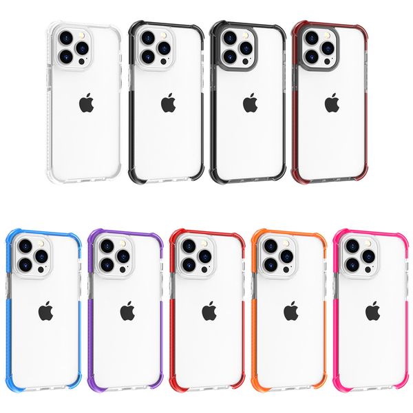 Funda de teléfono transparente de TPU anticaída acrílica resistente a golpes y caídas para iphone 15 14 13 12 11Pro Max 8 7 6S Plus