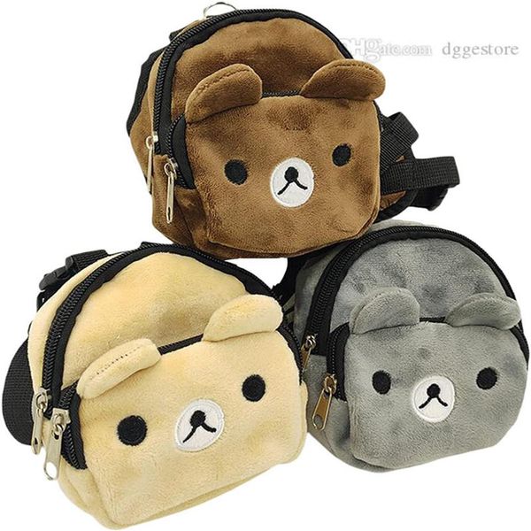 Милый плюшевый рюкзак для собак с карманом в стиле медведя, седло, мультяшная сумка для пеших прогулок, маленьких, средних и больших собак, чихуахуа, йорков, Fre270M