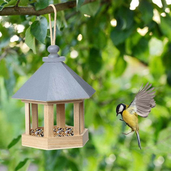 Decorações de jardim Janela pendurada alimentador de pássaro casa casa de madeira parrot gage sementes de alimentos ornamentos decoração de quintal externo 230909