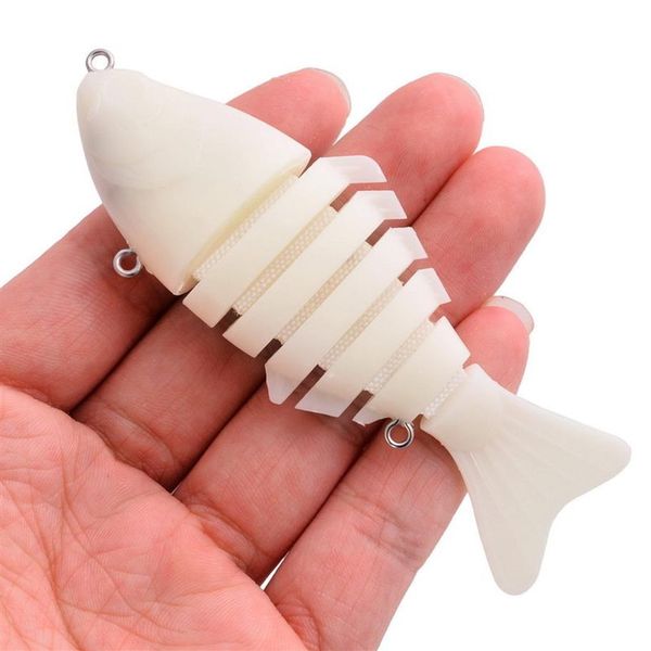 10cm 14g isca de natação sem pintura Multi Articulada peixe Wobblers Isca de pesca em branco realista 7 segmentos Swimbait equipamento de pesca 20pcs 2234s