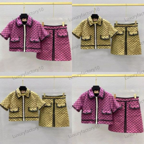 Abito da donna in abiti casual lettere per donna giacca da donna per donne giacca con cerniera a maniche corta Cool Girls Streetwear Set