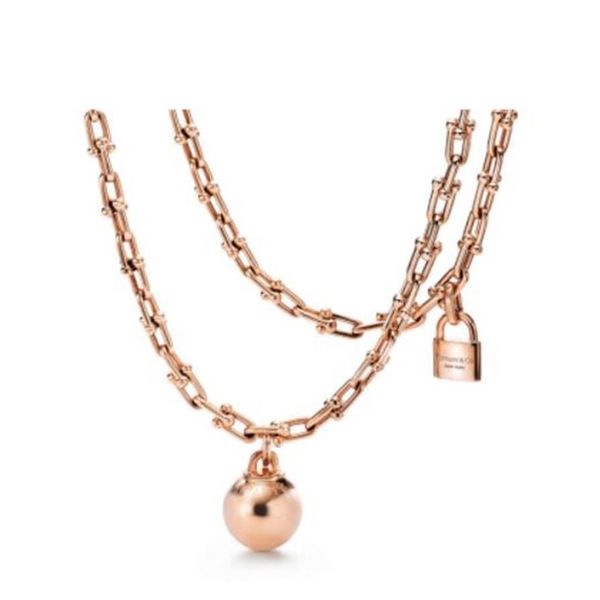 Tiff qualquer jóias pingente colar designer de luxo moda ferradura pingentes série colares 6 estilos Rose Gold Platinum Chain di267l