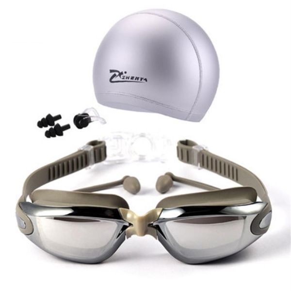 Очки для плавания при близорукости, очки для очков HD, очки для плавания при близорукости, диоптрийные очки, линзы с покрытием, аксессуары для использования в бассейне 3p270E