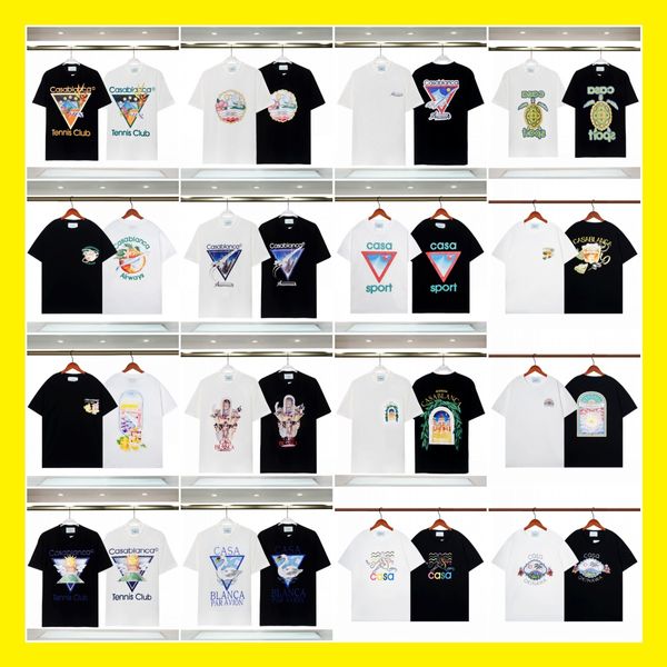 Дизайнерские мужские футболки Casablanca Цветная футболка с принтом кролика Мужская женская одежда Футболка унисекс 100% хлопок Повседневная футболка большого размера S-3XL