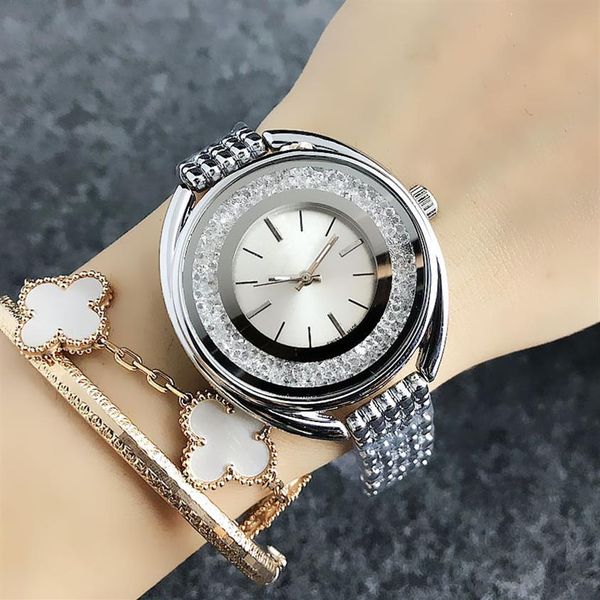 Reloj de marca para mujer y niña, relojes de pulsera de cuarzo con banda de acero y Metal estilo cisne de cristal SW04199i