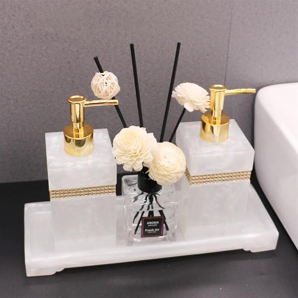 Set di accessori per il bagno Accessori per il bagno Dispenser di sapone da 500 ml Kit portaspazzolino Decorazione della casa Scatole per fazzoletti Stuzzicadenti325d