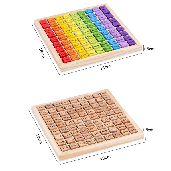 99 Multiplikationstisch-Spielzeug, Montessori-pädagogisches Mathematik-Holzspielzeug für Kinder, Kinder, Holz, Babyspiel, Arithmetik-Lehrmittel