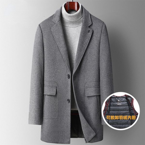 Homens misturas chegada moda outono e inverno para baixo destacável casaco de pele interna blusão tamanho m l xl 2xl 3xl 4xl 230909