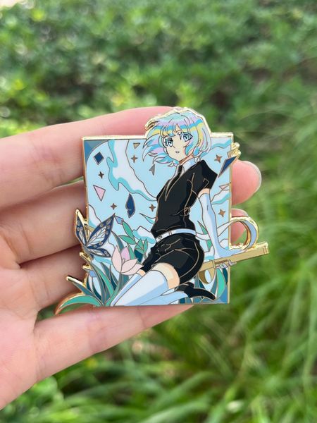 Pins Broches Anime Land of The Lustrous Houseki Dismond 60mm Pin de esmalte duro insignia Metal dorado broche regalo 230908