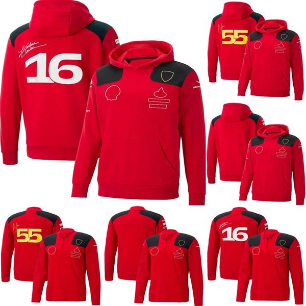 2023 Formula 1 Team Felpa con cappuccio Piloti F1 Felpe rosse Tifosi da corsa Felpa con cappuccio moda Personalizzata Stesso stile Felpa con cappuccio oversize Tops195S