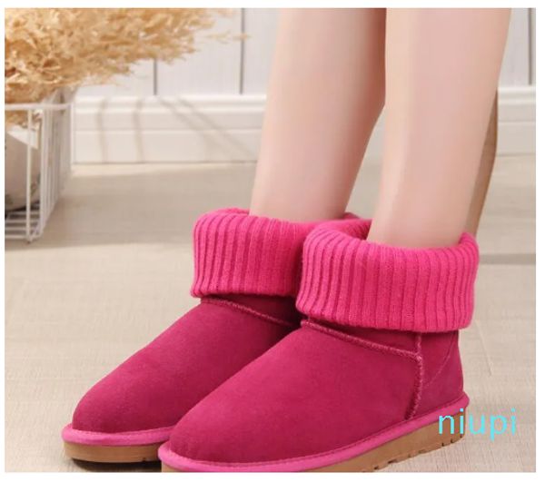 Preço feminino botas de neve macio e confortável cashmere tricô e pele de carneiro combinação manter quente bota presentes de aniversário natal