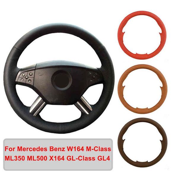 Coprivolante per auto in pelle sintetica per Mercedes Benz W164 MClass ML350 ML500 X164 GlClass GL4 Volante intrecciato J220808295F