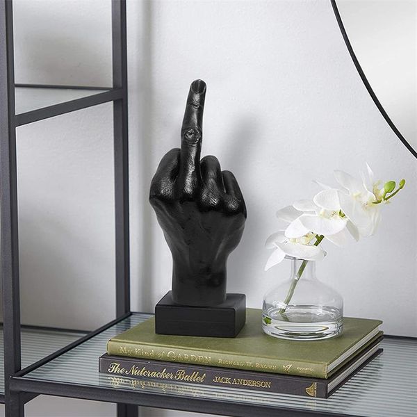 Personalizzato Dito Medio Statua Ornamento Home Desk Decorazione Accessori Desktop Gesto Figurina Scultura Soggiorno Decor 2266L