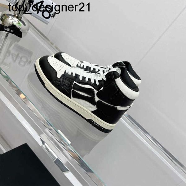 Novo 2023SS Designer Nível AM Bone High Top Sapatos Esportivos Wang Yibo Mesmo Estilo Board Shoes Preto e Branco Panda Homens Mulheres Sapatos de Osso