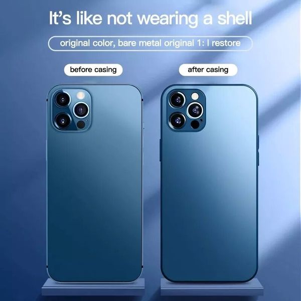 Luxus Original Matte Hartglas Hülle für iPhone 13 14 15 11 Pro Max 12 Mini X XR XS Max 8 7 Plus Silikon Weiche TPU Rückseite