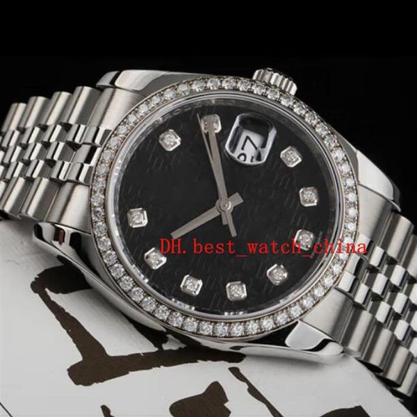 Assista Asia 2813 Sport 116244 Relógio masculino 31mm 36mm anel com diamante relógio mecânico automático Black memorial print 201S