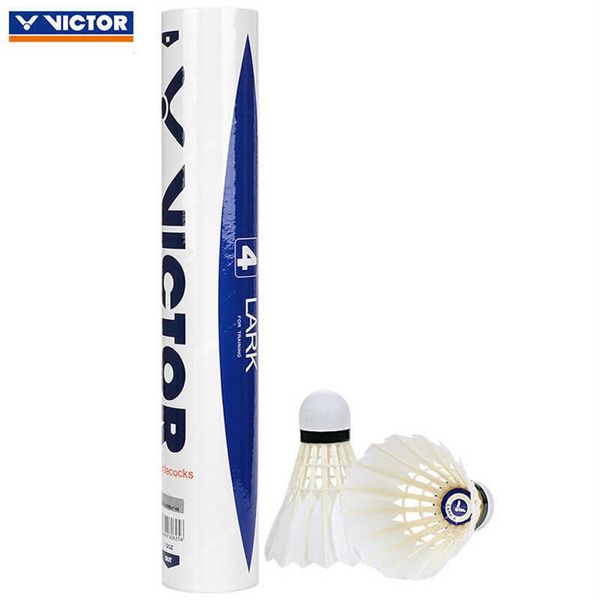 Volani da badminton Nuovi 100 originali Victor Lark 4 volani Badminton Shuttle Duck Feather Ball per allenamento J2302132721