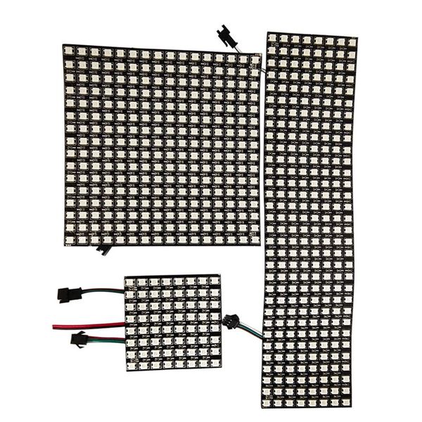 WS2812B Гибкие модули RGB 5050 SMD 8x8 16x16 8x32 Пиксельная панель Матричный экран WS2812 Светодиодный модуль IC с индивидуальной адресацией DC5V272f