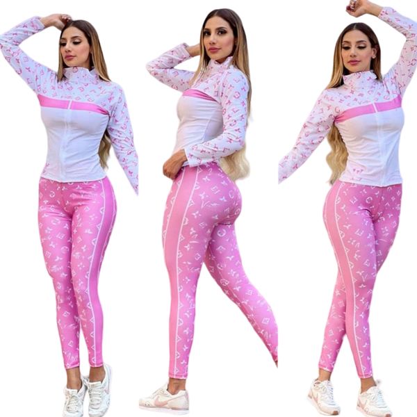 Jaqueta e calças de duas peças roupa feminina moda zíper moletom e calça conjuntos frete grátis