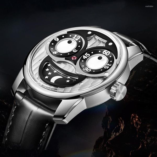 Armbanduhren OBLVLO Kreatives Design Joker Zifferblatt NH35 Automatische mechanische Uhr Saphirspiegel Super leuchtend wasserdicht