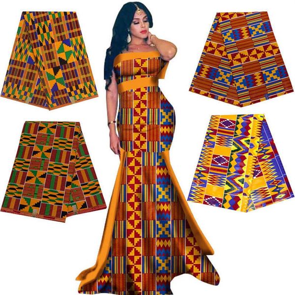 Echtwachs Ankara druckt Kente Stoff Nähen afrikanisches Kleid Tissu Patchwork Herstellung Handwerk Lendenschurz 100 % Baumwolle Top-Qualitätsmaterial 2257J
