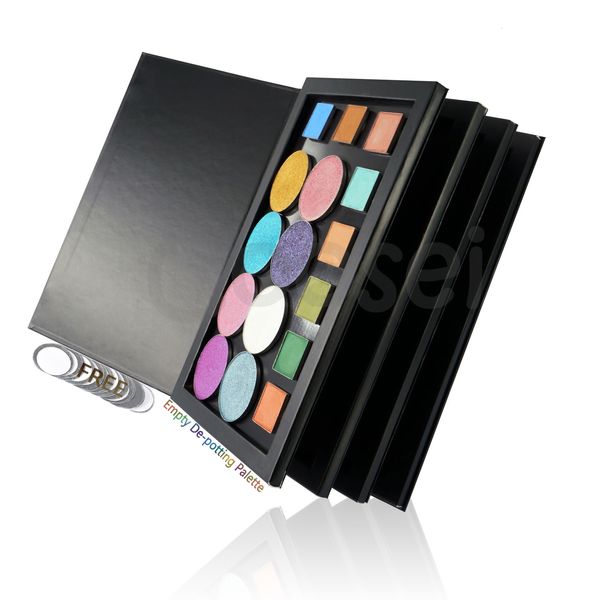 Livro Coosei do Eye Shadow em forma de paleta de sombras magnéticas grandes 3 4 Camadas vazias Caixa de armazenamento de paleta de maquiagem Big Makeup 60pcs 36mm Shadows 230909