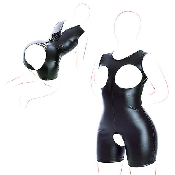 Camatech bodysuit de virilha aberta, exposição de peito para mulheres bdsm bondage, couro ajustável, jaqueta de força sem crochê, brinquedos sexy318t