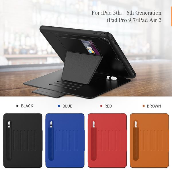 Book Design Cover Leder Flip Case für Ipad Pro 11 10,9 Zoll 7. 8. 9. 10. Air5 Air4 Air2 Magnetische Smart Folio Stand Tablet Cover stoßfeste Schale mit Bleistiftschlitz