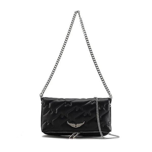 Borsa da donna di design popolare Ali con stiratura di diamanti Borsa a tracolla in pelle di pecora con tracolla di moda Borsa a tracolla con due catene da donna H197r