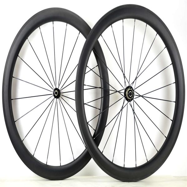 Conjunto de rodas de carbono para bicicleta de estrada, 700c, 50mm de profundidade, 25mm de largura, rodas de carbono clincher com hub powerway r36, acabamento fosco ud2195