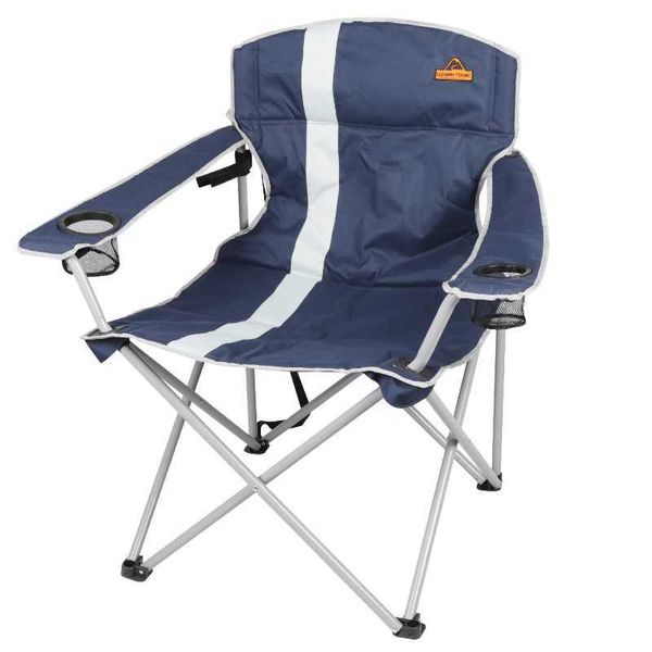 Móveis de acampamento Ozark Trail Cadeira grande e alta com porta-copos azul para cadeiras de praia ao ar livre Cadeira de acampamento Cadeira de pesca Móveis para exteriores HKD230909