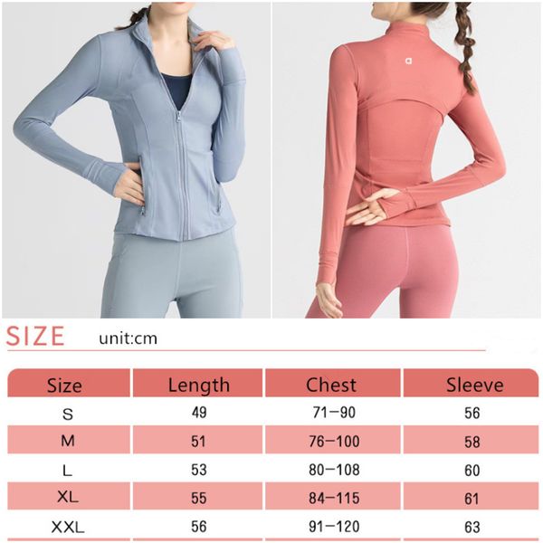 Al-03 Fitness Wear Womens Sportsswear Yoga Kıyafetleri Dış Kapatan Ceketler Açık Mekan Giyim Giyim Güzbeli Yetişkin Çalışma Gym Egzersiz Uzun Kollu Üstler Fermuar