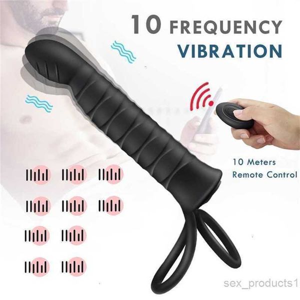 Brinquedo sexual massageador 10 frequência dupla penetração anal plug vibrador bunda para homens cinta no pênis vagina brinquedos adultos casais 6hfd