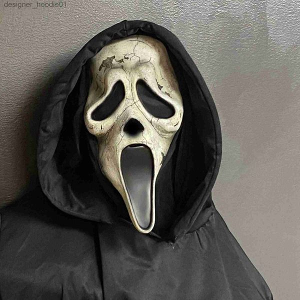 Accessori per costumi Maschere per feste Ghostface Scream 6 Maschera Halloween Film horror Killer Suit Terrore Cosplay Mascara in lattice Full Face Masquerade per uomo S230911