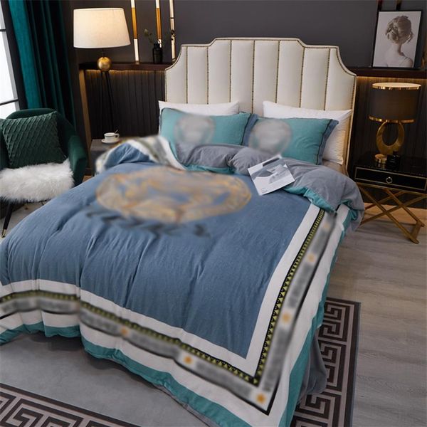 Conjuntos de cama cobertores inverno designer conjunto cama branco preto edredão coberto lençóis fronhas rainha consolador nome marca o quee2956