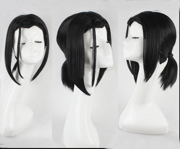 Cosplay perukları Bungou Sokak Köpekleri Mori ougai Siyah Stil Cosplay Wig Isıya Dayanıklı Saç Cos Wigs Peruk Kapağı 230908