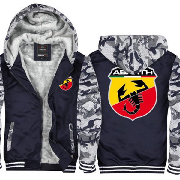 2019 inverno com capuz FIAT Abarth logotipo do carro Homens mulheres Engrossar outono Hoodies roupas moletom com zíper jaqueta de lã com capuz streetwear235P