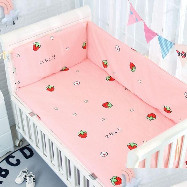 Set di biancheria da letto Formato personalizzato Cartoon Culla Paraurti Twill di cotone Addensare Un pezzo intorno Cuscino Lettino Protettore Born Room Decor Drop D Dhacz