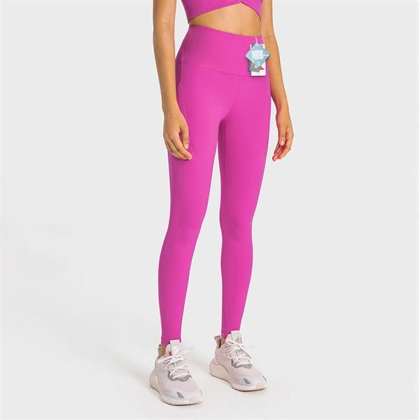 ET004 Pantaloni da yoga in lycra doppio 6 Pantaloni da yoga T-Line antibatterici Pantaloni a vita alta Leggings senso nudo Burroso Pantaloni sportivi attillati da corsa morbidi Wome269m