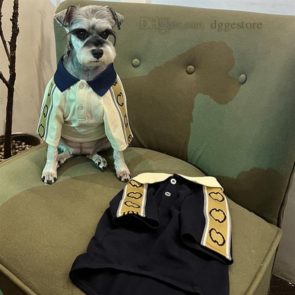 Hunde-Poloshirts, Designer-Haustierkleidung, Frühlings-Sommer-Hundebekleidung für mittelgroße kleine Hunde, Chihuahua, Yorkies, Bulldogge mit zwei Knöpfen, C208n