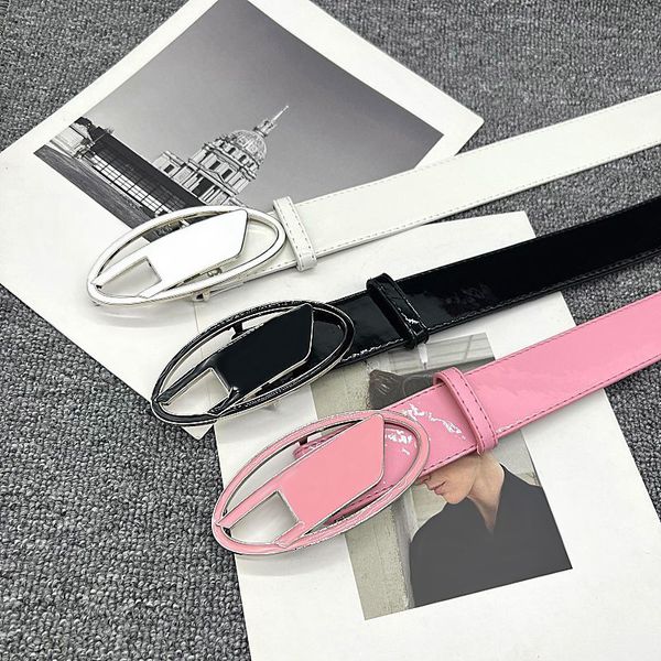 Designer de luxo cintos mulheres moda pu couro ceintures largura 3.8cm unisex casual na moda preto branco rosa letra d fivela suave cinto
