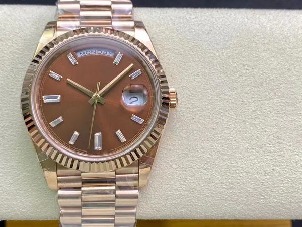 Автоматические мужские часы Ew228235 из зеленого золота 40 мм, розовые 904L, маркеры EWF, циферблат V3 с браслетом ETA2836/3255, римский же серийный номер Warr Mglu